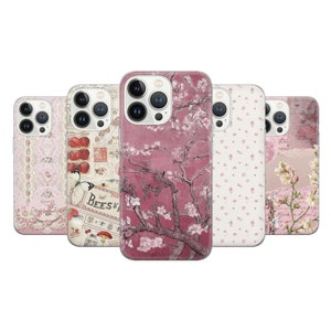 Pink Coquette Ästhetische Handyhülle Floral Hülle für iPhone 15, 14, 13, Xs, 11 Pro, 12, Xr, Samsung S23, S10, S22, S20, Huawei P30, Pixel 8