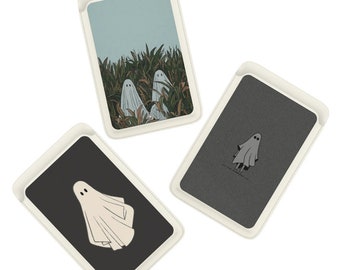 Joli portefeuille fantôme pour Magsafe, porte-cartes magnétique en cuir fantasmagorique surnaturel à coller pour iPhone 14 13 12 Pro Max Mini