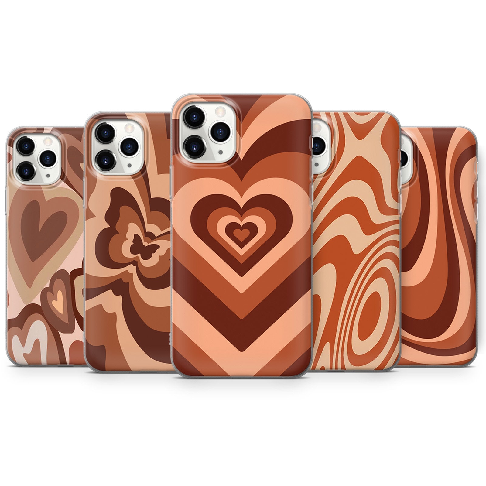 Brown Aesthetic Brown Heart Phone Case Iphone 11 Luxury Shockproof