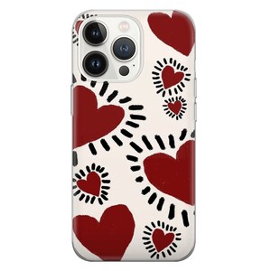 vintage Hearts Retro Phone Case Aesthetic Art Cover pour iPhone 15, 14, 13, Xs, 11 Pro, 12 Samsung S23, S10, S22, A33, Huawei P30, Pixel 8 5