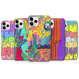 Cartoon Phone Case Trippy Aesthetic Art Cover for iPhone 15, 14, 13, Xs, 11 Pro, 12, Xr, Samsung S23, S10, S22, S20, Huawei P30, Pixel 8