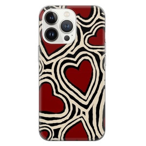 vintage Hearts Retro Phone Case Aesthetic Art Cover pour iPhone 15, 14, 13, Xs, 11 Pro, 12 Samsung S23, S10, S22, A33, Huawei P30, Pixel 8 3