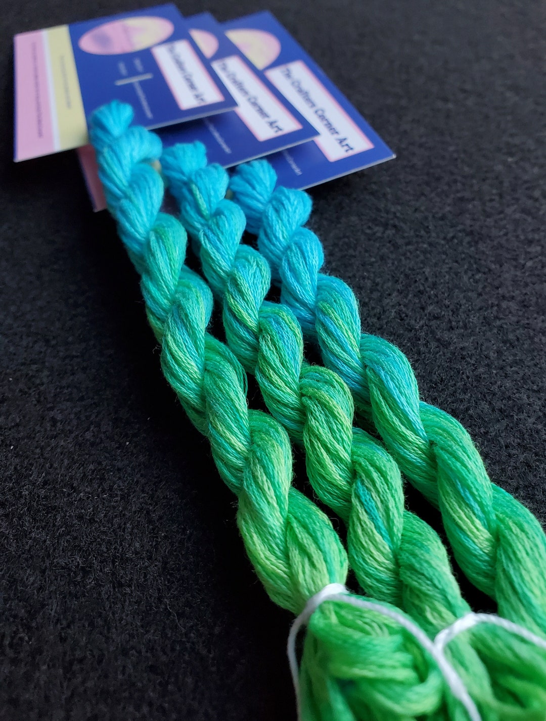 Blue & Green Gradient Variegated Embroidery Floss/thread - Etsy