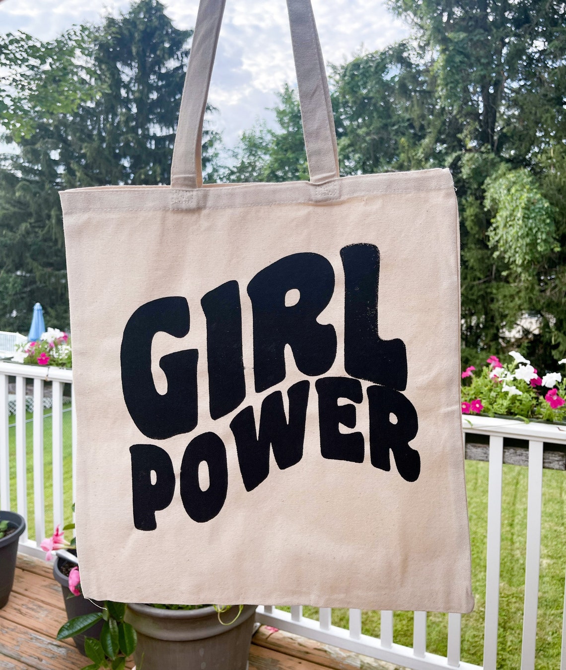 Girl Power Tote Bag/ Girl Power Canvas Tote/retro Canvas Tote Etsy