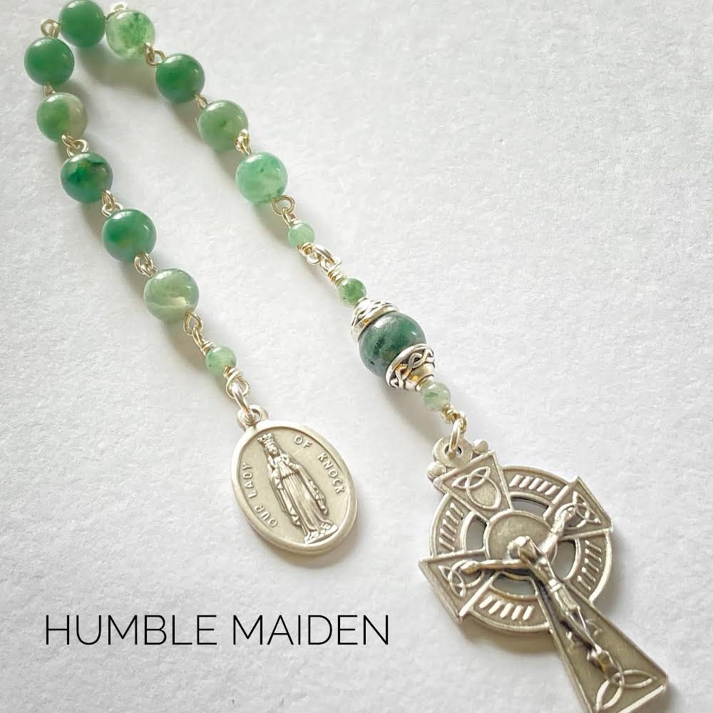 Our Lady of Knock Handmade Pocket Rosary With Gemstone Beads Etsy