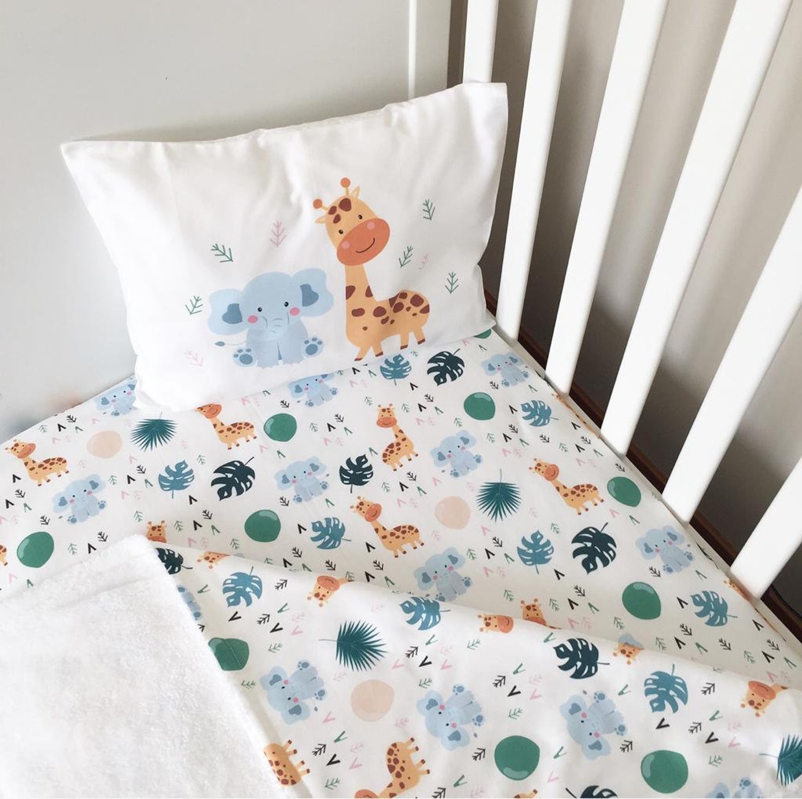 Organic Bamboo Cotton Baby Blanket Sheet & Pillow Case Set Etsy