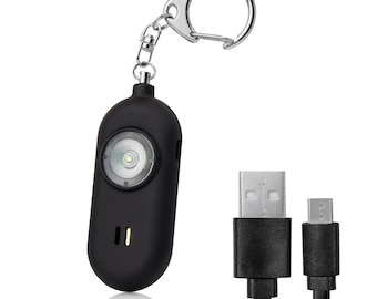 Safety Protection Keychain. Personal Alarm. Rechargeable Siren Alarm. Black. See Video!