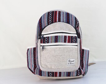 Small Natural Hemp Backpack | Gheri Boho Hippie