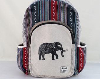 Natural Hemp Rucksack | Gheri Elephant