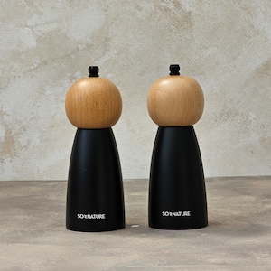 Salt and Pepper Mill Grinder Set, Salt Pepper Shaker, Premium Black Beech Wood Finish, Pepper Grinder, Salt Pepper Mill, Housewarming Gift