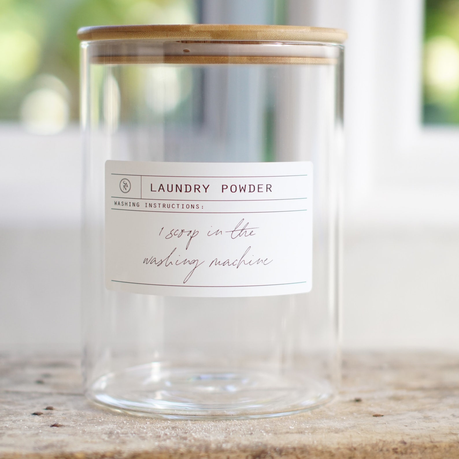Airtight Laundry Powder Storage Container With Wooden Lid (2.0L, 3.2L ...