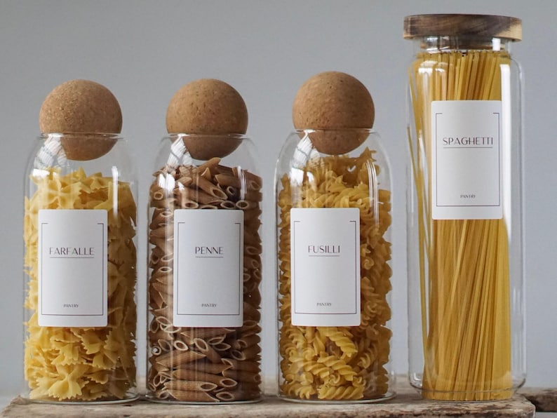 Glass Pasta Jar Set - Thumbnail 3