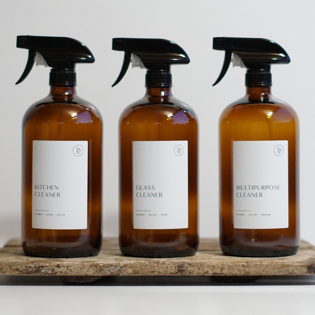 Kitchen Cleaning Set, Amber 1L Glass Cleaner, Kitchen Cleaner ...