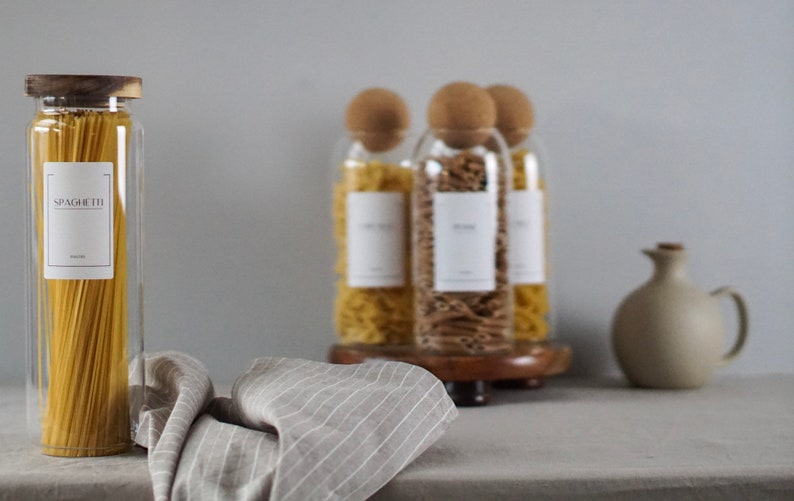Glass Pasta Jar Set - Thumbnail 5