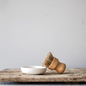Ceramic Pot Brush Dish: Kitchen Sink Organizer