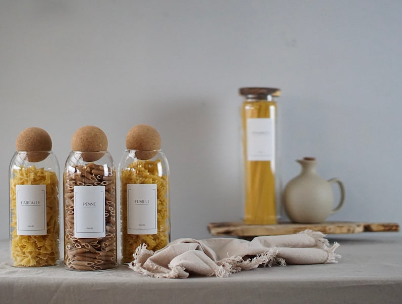 Glass Pasta Jar Set - Thumbnail 4