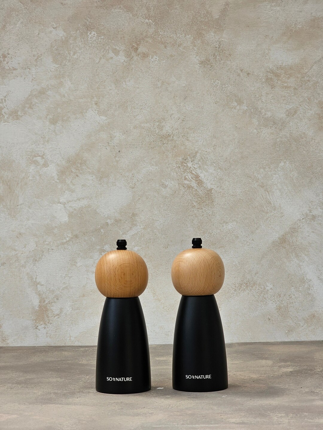 Salt and Pepper Mill Grinder Set, Salt Pepper Shaker, Premium Black