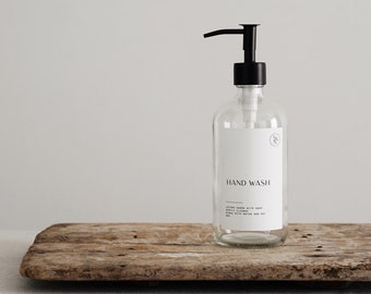 Glass Soap Dispenser: 500ml Refillable Bottle with Black Pump