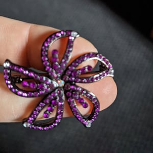 Vintage Purple Rhinestone & Aurora Borealis pin