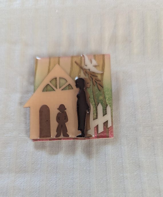 Vintage Lucinda Yates "Domestic Violence" pin