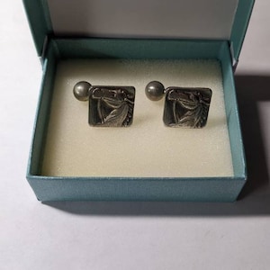 Vintage Sterling Silver Horse Cufflinks - Artisan Gift Box