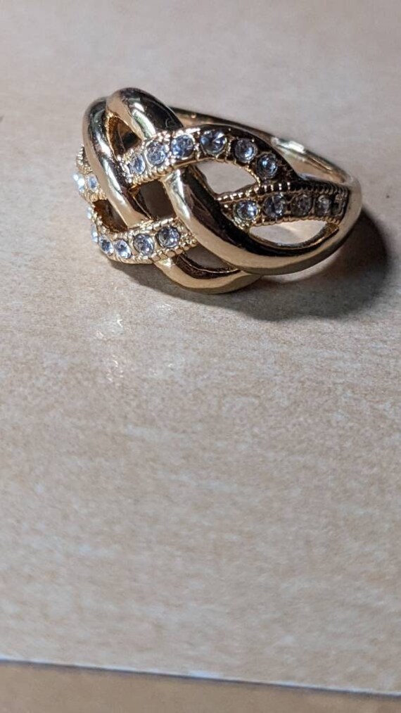 Interlocking Infinity Wave Cocktail Ring - image 1