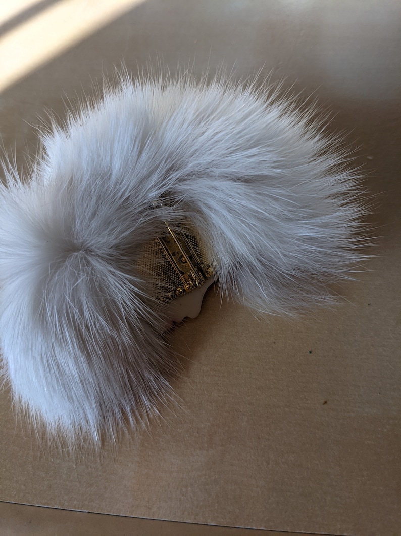 Vintage Fur Hand painted Brooch