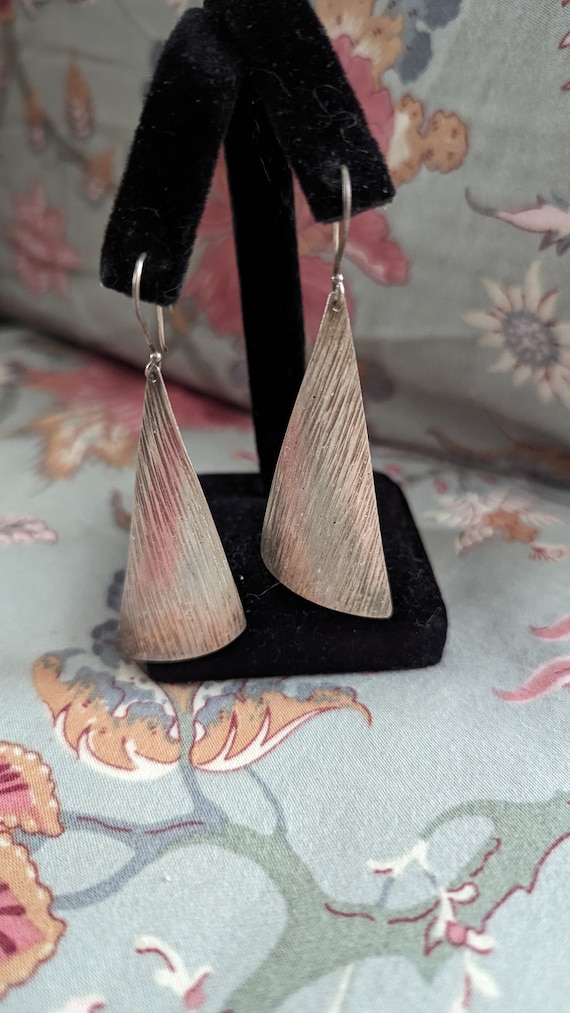 Vintage 925 Triangle Drop Modern Earrings