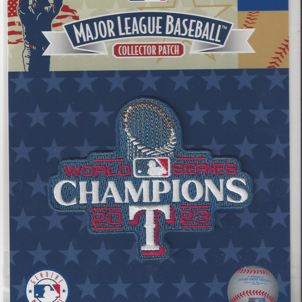 2023 World Series Champions Sleeve Patch Texas Rangers 4" x 3" Official Pkg