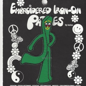 Gumby Embroidered Patch Iron On Sew On New on Card Use on Hats Caps Jeans Jackets Backpacks