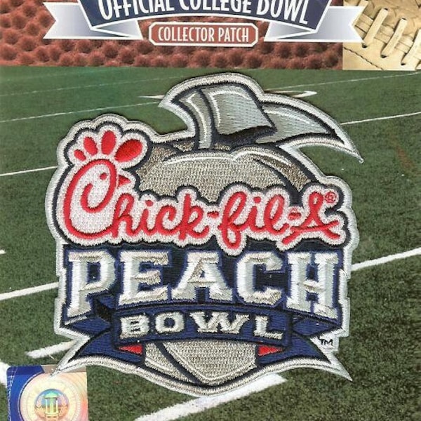 2023 Peach Bowl Patch Penn State Ole Miss Official NCAA College Logo in Pkg