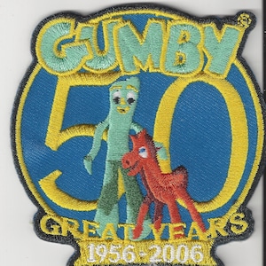 2006 Gumby 50th Anniversary Embroidered Patch Iron On Sew On New Use on Hats Caps Jeans Jackets Backpacks