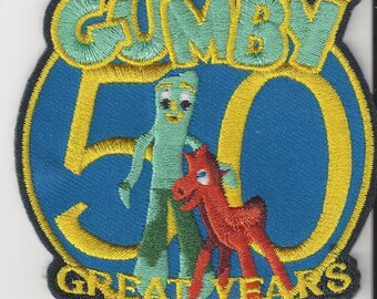 2006 Gumby 50th Anniversary Embroidered Patch Iron On Sew On New Use on Hats Caps Jeans Jackets Backpacks