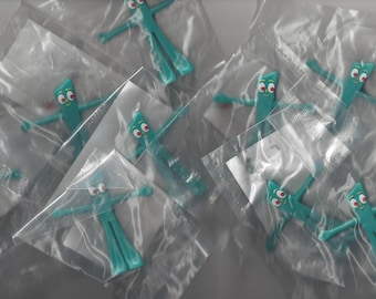 10 Count Lot Gumbitty Gumby 3&quot; Bendable Packaged Posable & Flexible