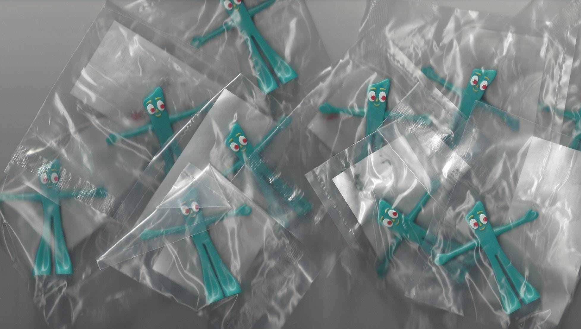 10 Count Lot Gumbitty Gumby 3" Bendable Packaged Posable & Flexible