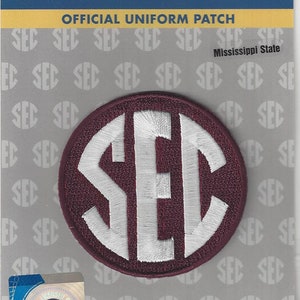 Mississippi State SEC Conference Patch 2 1/2&quot; Round Official NCAA Logo Iron or Sew