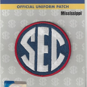 Mississippi Ole Miss SEC Conference Patch 2 1/2&quot; Round Official NCAA Logo Iron or Sew