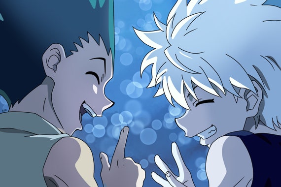 anime art print hunter x hunter killua gon print etsy
