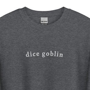 Minimalist DnD Embroidered Crewneck Sweatshirt | Dice Goblin