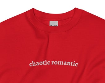 Chaotic Romantic | Valentine's Day Gift DnD | Love | Alignment Chart Funny | Minimalist Embroidered Crewneck