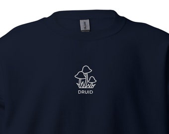 Embroidered Druid Sweatshirt: Minimalist DnD Gift