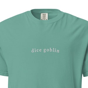 Dice Goblin Tee | Embroidered DnD | Gift for DM | Dice collector | D20 | TTRPG player