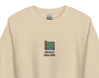 World Builder Embroidered Sweatshirt: Minimalist DnD Map Design