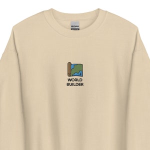 World Erbauer Minimalist besticktes DnD Sweatshirt | Weltenbau | Landkarte | Fantasie | Schriftsteller | DM | Kartenmacher