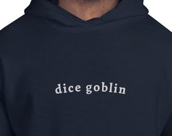 Dice Goblin Embroidered Hoodie | DnD Gift | Sweatshirt | Jumper | Minimalist DnD | D20