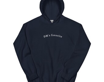 DM's Favorite - Minimalist Subtle Embroidered DnD Hoodie - DnD Gift - TTRPG