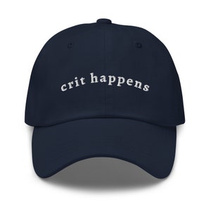 Minimalist TTRPG Embroidered Hat | Crit Happens | DnD Baseball Cap