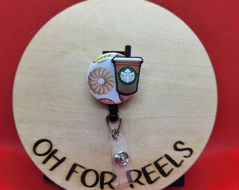 Coffee and Donuts badge reel