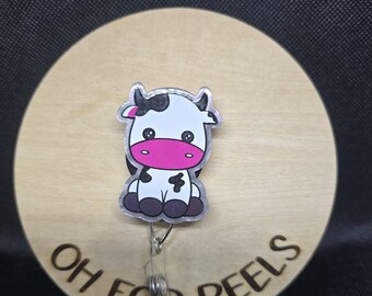 Cow Acrylic Badge Reel