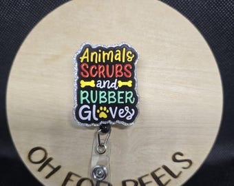 Vet Tech Acrylic Badge Reel